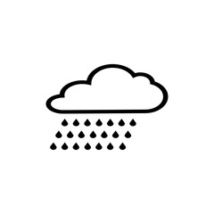 Cloud with Rain line icon vector