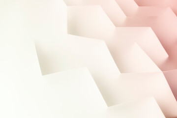 Geometric shapes made paper, white background