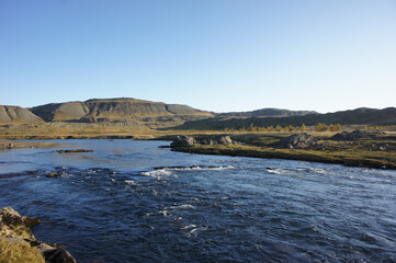 An Icelandic river near Glanni Waterfall