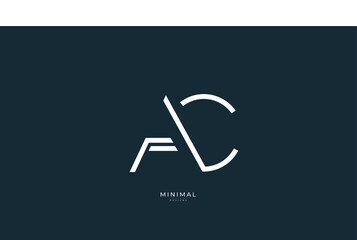 Alphabet letter icon logo AC or CA