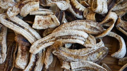Close up of banana chips