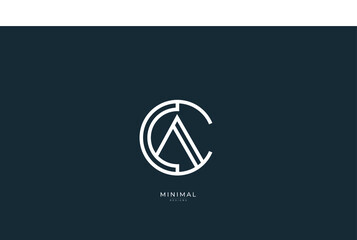 Alphabet letter icon logo AC or CA