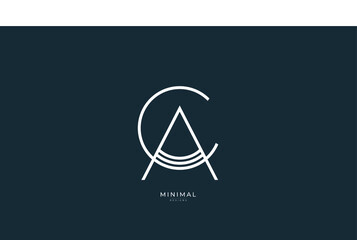 Alphabet letter icon logo AC or CA