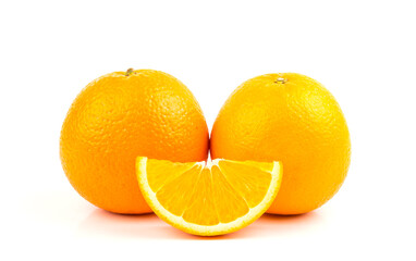 Ripe orange on white background
