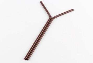 drinking straw on white background