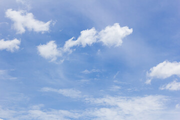 Fantastic soft white clouds against blue sky