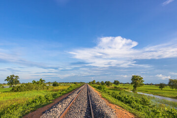 Fototapeta na wymiar Kambodscha Landschaft Zug Cambodia