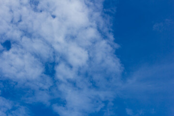 Fantastic soft white clouds against blue sky