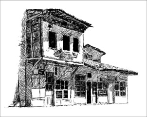 Old Bazaar Old Town Sketch