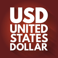 Fototapeta na wymiar USD - United States Dollar acronym, business concept background