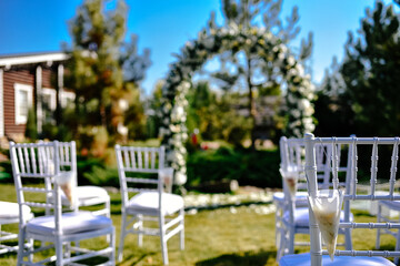 Outdoor wedding ceremony setup