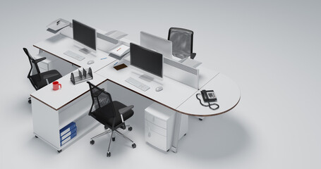 computer desk and chairs