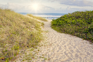 Beautiful scenic beach view at sunset, Florianopolis, Brasil, South America