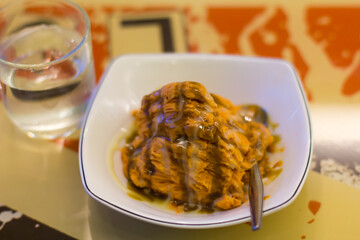 Delicious bowl of Thai Tea Ice Cream ice cream