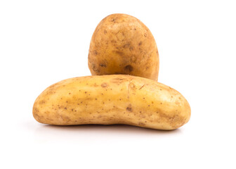 potato on white background close up