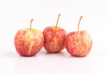 Red apple on white background
