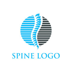 medical chiropractic, spine solutions logo and icon design template