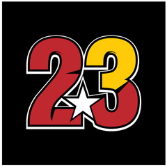 Number racing sport logo in vector illustration	