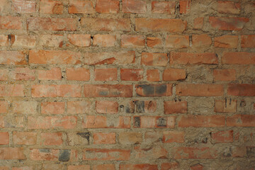 Old red brick wall in the house
