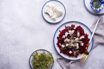 Health salad with beetroot and feta