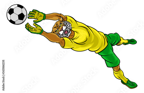 A Wildcat Soccer Football Player Goal Keeper Cartoon Animal Sports Mascot Diving To Catch The Ball Wall Mural Christos Georghiou A Wildcat Soccer Football Player Goal Keeper Cartoon Animal Sports Mascot Diving To Catch The Ball Wall Mural Christos Georghiou