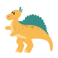 Cute little funny baby stegosaurus vector isolated