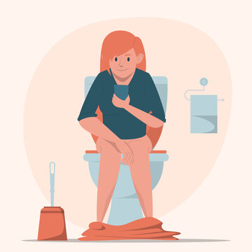 recommend clip art: Woman sitting on toilet with mobile phone