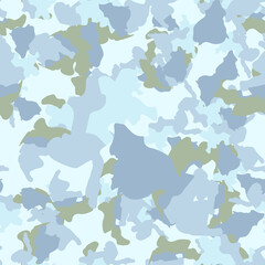 Winter camouflage of various shades of blue and grey colors