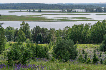 Scenic aerial view of Braslav Lakes national park, Belarus