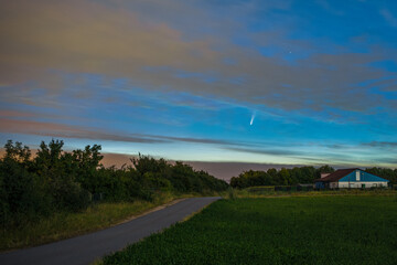 The comet C/2020 F3 (NEOWISE) photographed on July 10, 2020, from Ilvesheim in Germany.