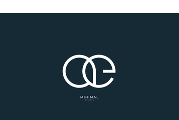 Alphabet letter icon logo AE