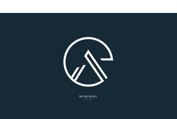 Alphabet letter icon logo AE