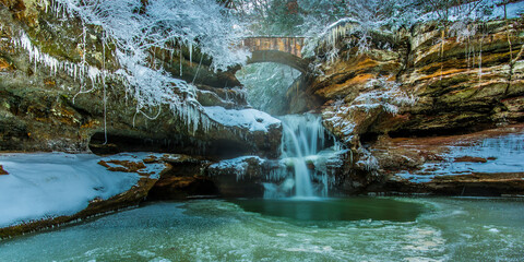 The Upper Falls, Hocking Hills State Park, Ohio in winter