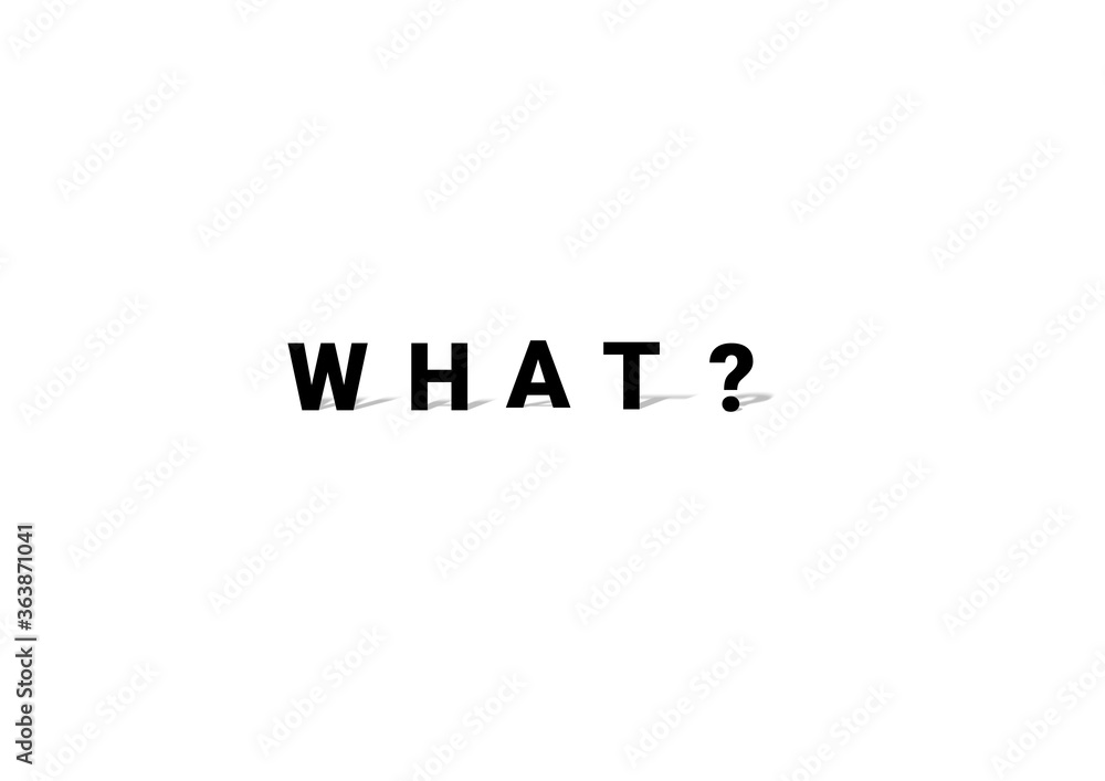 Poster what word black question mark in white page - 3d rendering