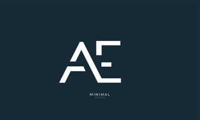 Alphabet letter icon logo AE