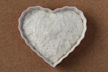 Dry Potato Flakes in a Heart Shape