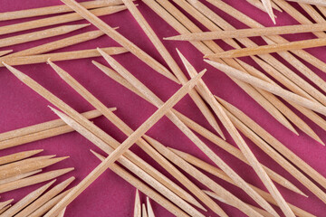 Fototapeta na wymiar sharp toothpicks are a tool of the food stylist and cook during cooking