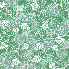 Vector floral green textured seamless background pattern