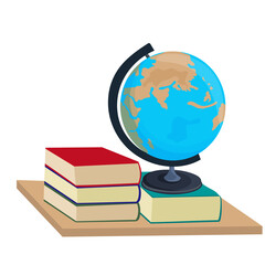 school globe and textbooks, subjects for study. The concept of education.