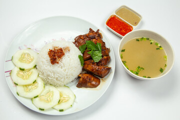 Delicious roast Chicken with Rice (Hainan Chicken)