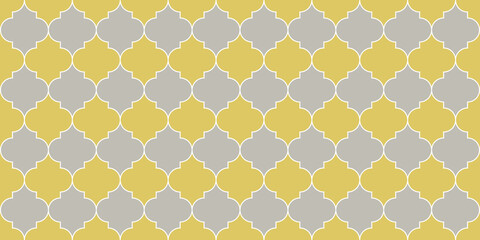 Persian Mosque Window Tile. Traditional Ramadan Mosque Golden Shape. Eid 