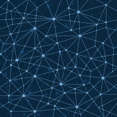 Obraz premium Abstract Dark Blue Multi Layered Networks Pattern Background, Polygonal Network Mesh