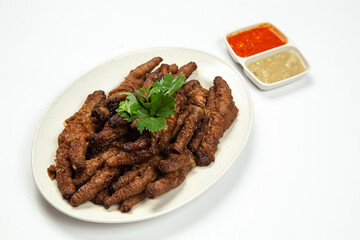 Chinese Cooked Chicken feed or Braised chicken on white background