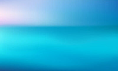 Beautiful Blurred seascape with water and sky.  Abstract Gradient blue and teal background. water. Summer turquoise backdrop. Vector for travel poster, graphic design, banner, website or aqua poster