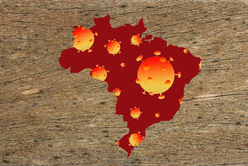 Coronavirus map Brazil, pandemic, epidemic - 363878048