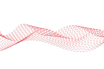 Red Wave Lines Pattern Abstract Background. Vector