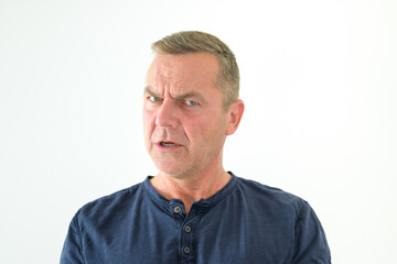 Obraz premium Dogmatic middle-aged man in an argument