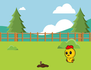 little hen - vector © jayaramjrm