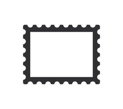 Postage stamp icon. Stamp icon. Blank postage stamp. Post ticket. 
Picture frame. Vintage frame.