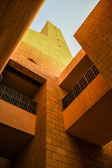 Traditional Arabic building facade in Al Deera Area in Riyadh, Saudi Arabia